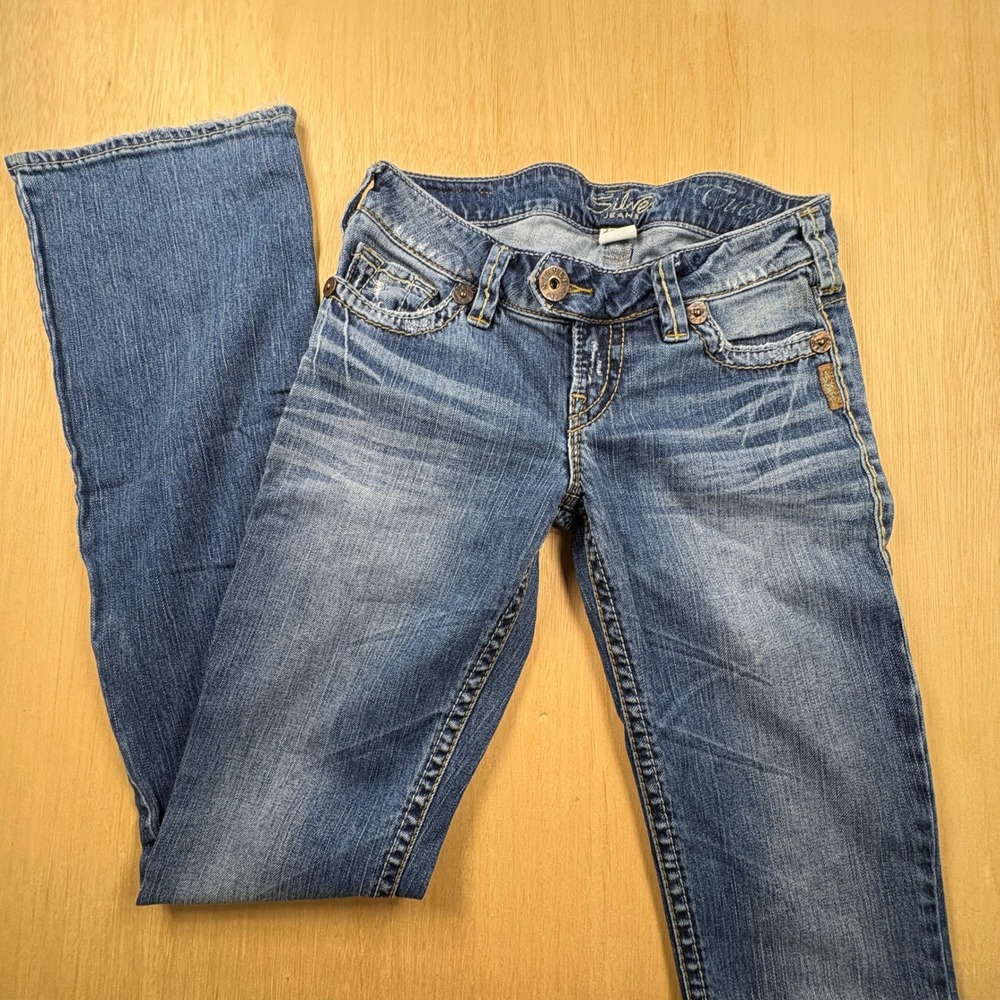 Silver Jeans Tuesday Low Rise Bootcut Jeans Blue Distressed Y2K Western W26 L35